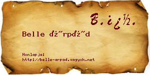 Belle Árpád névjegykártya